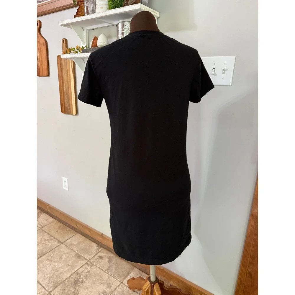 Pact Organic Cotton Black Short Sleeve Pocket T-Shirt Dress Small minimalist - Picture 7 of 7